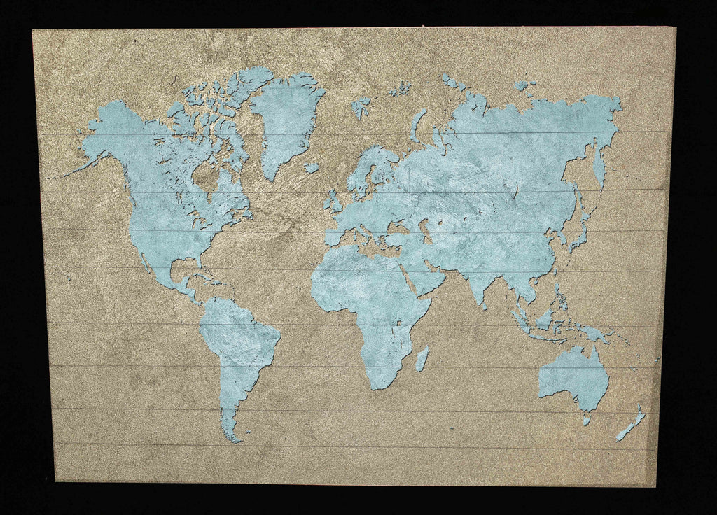 Reclaimed Wood Print - New Product Grunge Map of the World (Reclaimed white wood)  - Andrew Lee Home and Living Homeware
