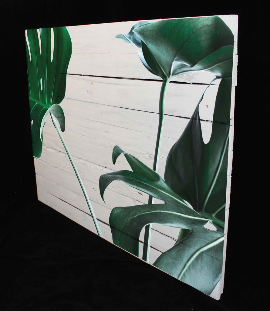Reclaimed Wood Print - New Product Palm Leaves (Reclaimed wood)  - Andrew Lee Home and Living Homeware