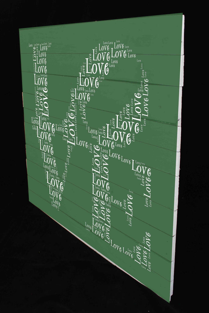 Reclaimed Wood Print - New Product Love Word Collage (Reclaimed white wood)  - Andrew Lee Home and Living Homeware