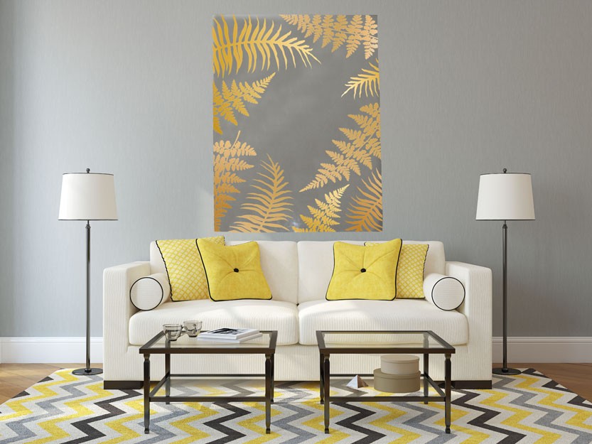 New Product Gold fern (Mirror Art Print)  - Andrew Lee Home and Living Homeware