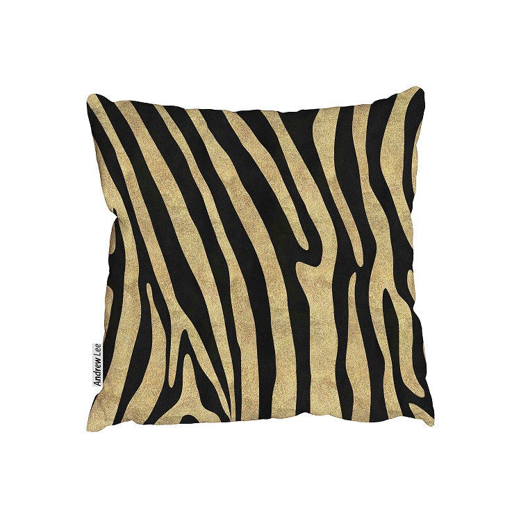 New Product Zebra stripes in gold glitter (Cushion)  - Andrew Lee Home and Living Homeware