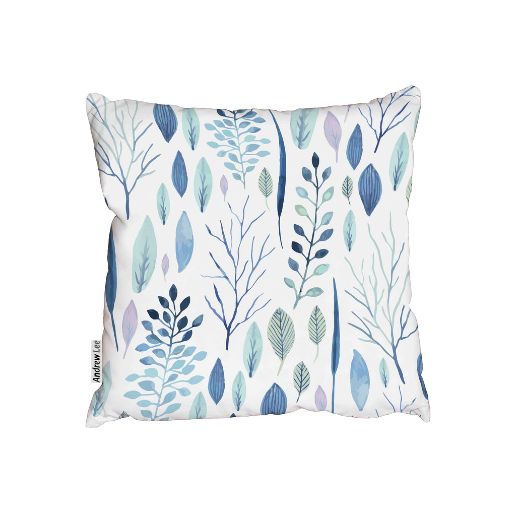 New Product Blue watercolour floral elements (Cushion)  - Andrew Lee Home and Living Homeware