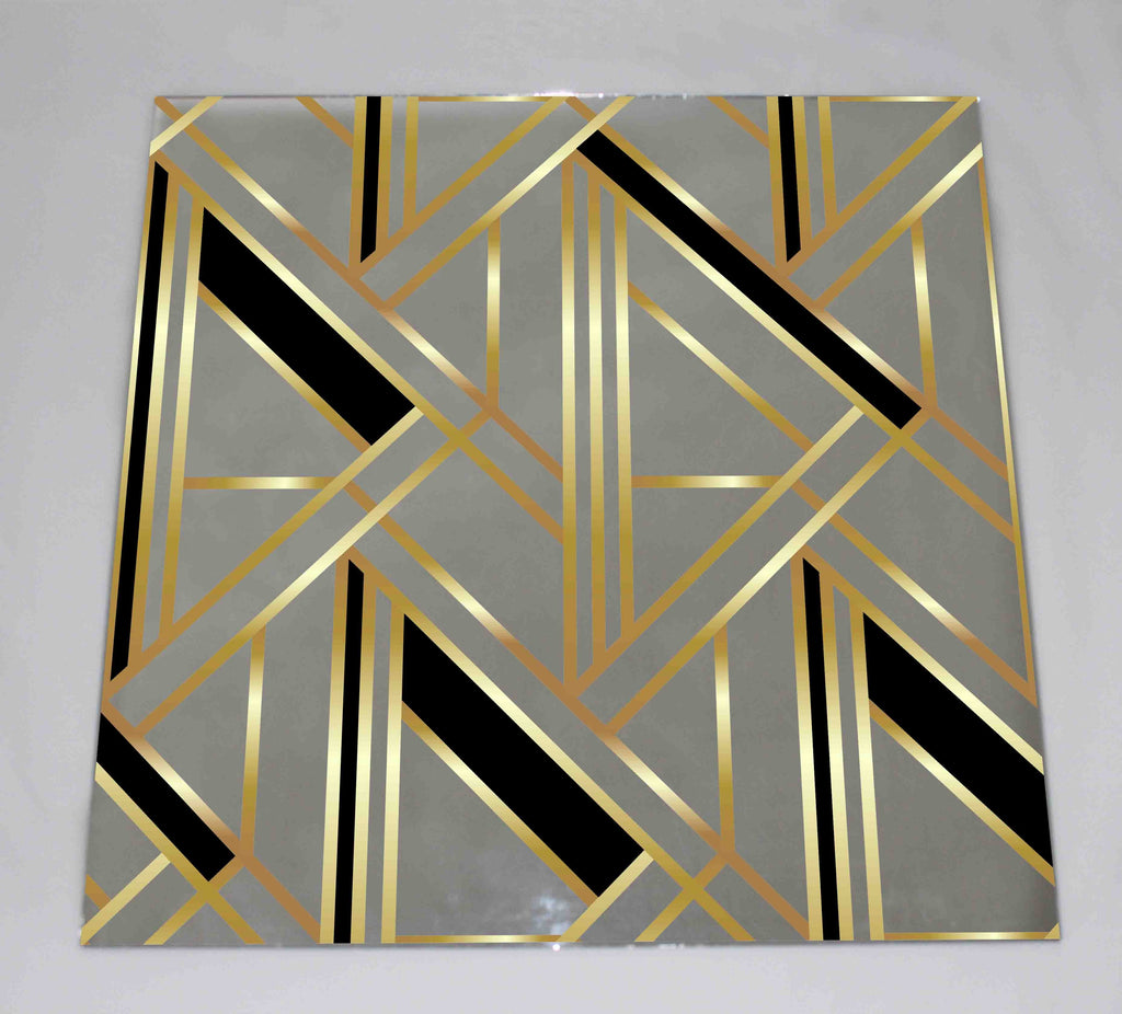 New Product Geometric golden Art Deco pattern (Mirror Art print)  - Andrew Lee Home and Living Homeware