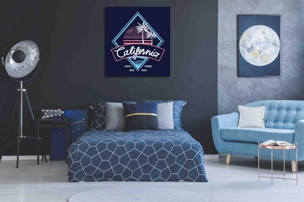 New Product 80's Style Vintage Retro California Slogan (Canvas Prints)  - Andrew Lee Home and Living Homeware