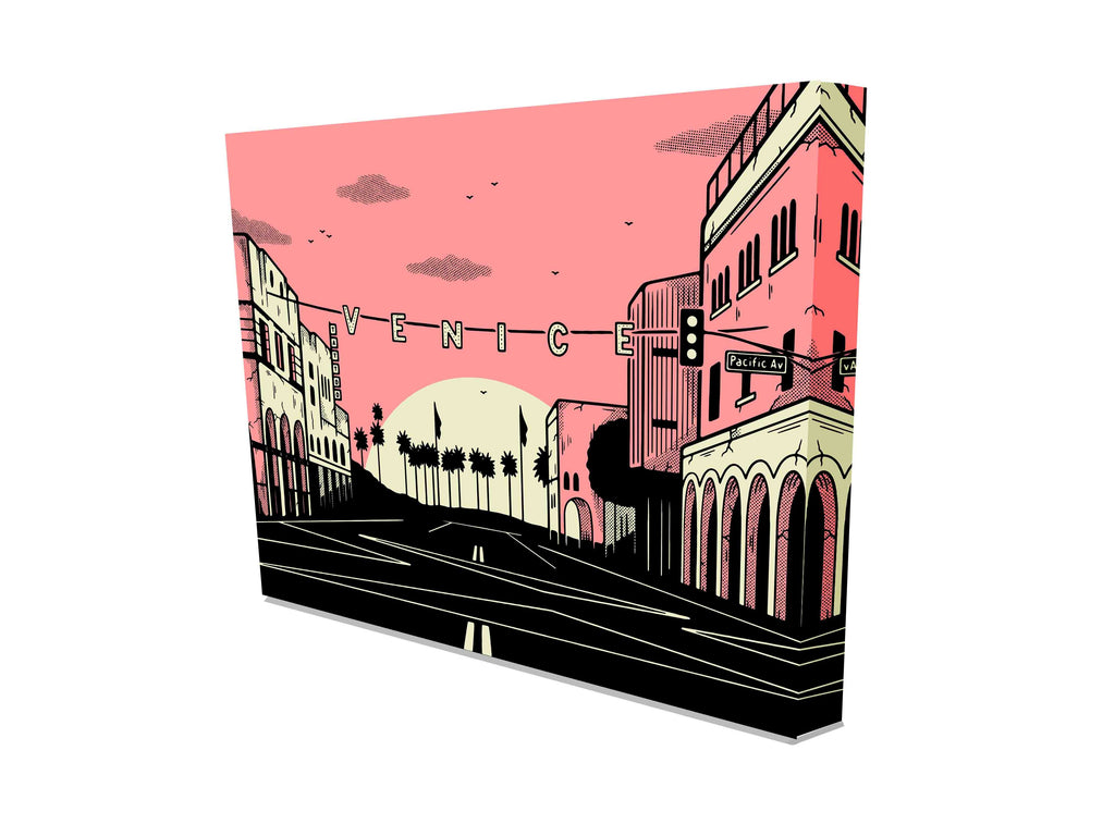 New Product VENICE BEACH SUN PINK (Canvas Prints)  - Andrew Lee Home and Living Homeware