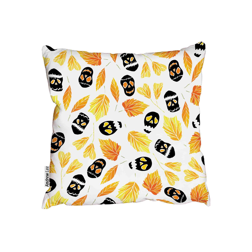 New Product Halloween pattern with ghosts, pumpkins, skulls and autumn leaves (Cushion)  - Andrew Lee Home and Living Homeware