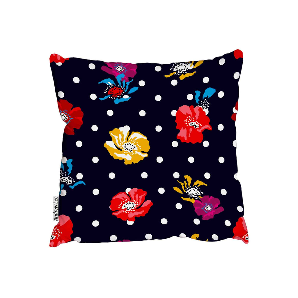 New Product Poppies on dark dotted background (Cushion)  - Andrew Lee Home and Living