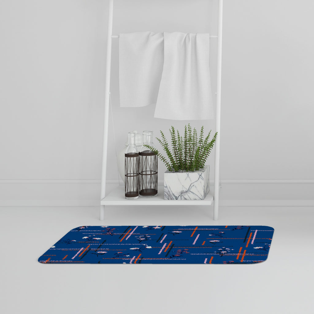 Bathmat - New Product Flowers with check grid for fashion (Bath Mats)  - Andrew Lee Home and Living
