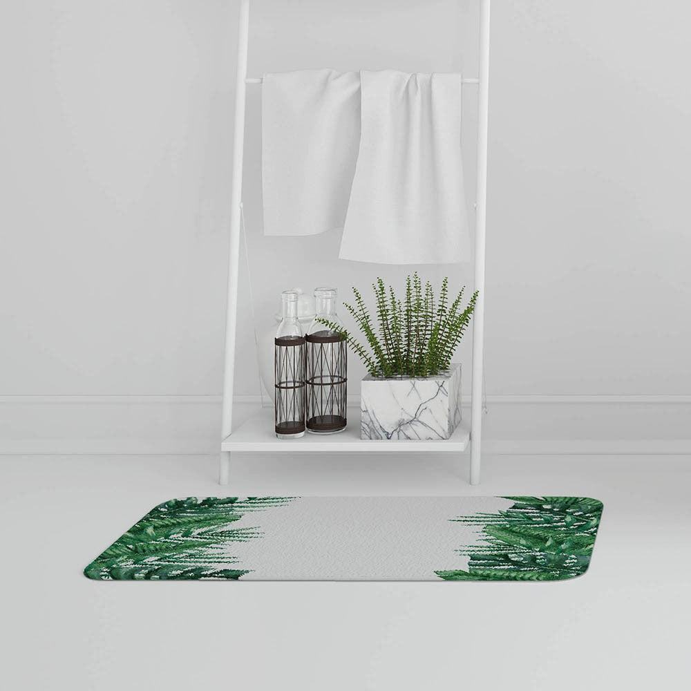 Bathmat -  New Product Half Botanical Border (Bath Mats)  - Andrew Lee Home and Living