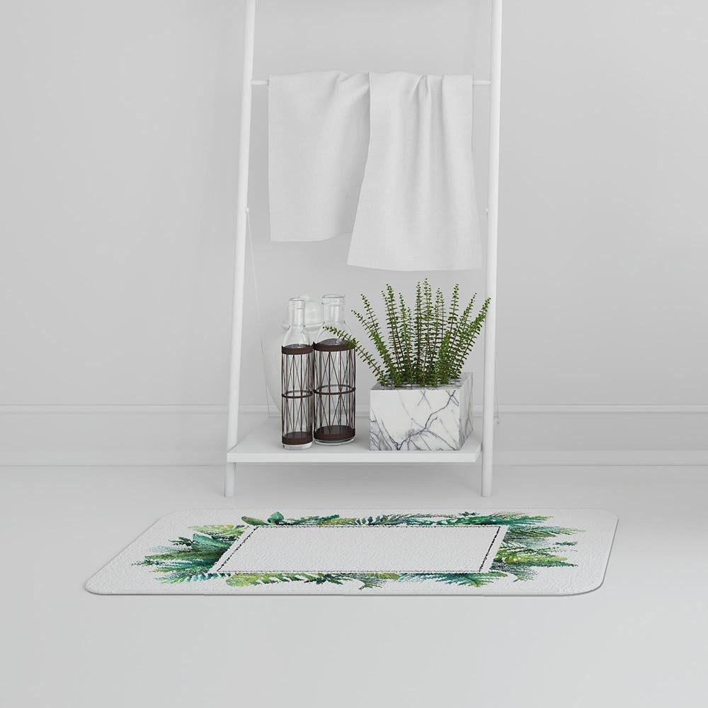 Bathmat -  New Product Square Botanical Border (Bath Mats)  - Andrew Lee Home and Living