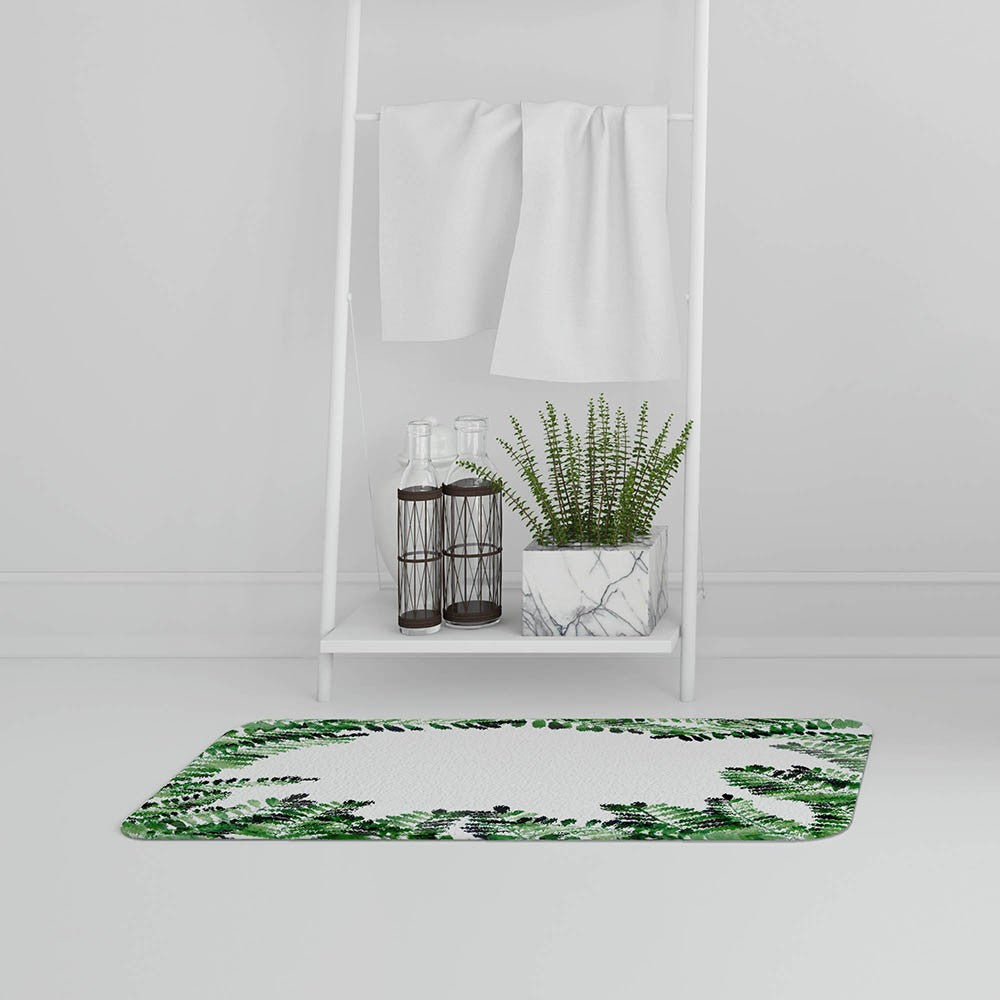 Bathmat - New Product Green Botanical Leaves (Bath Mats)  - Andrew Lee Home and Living