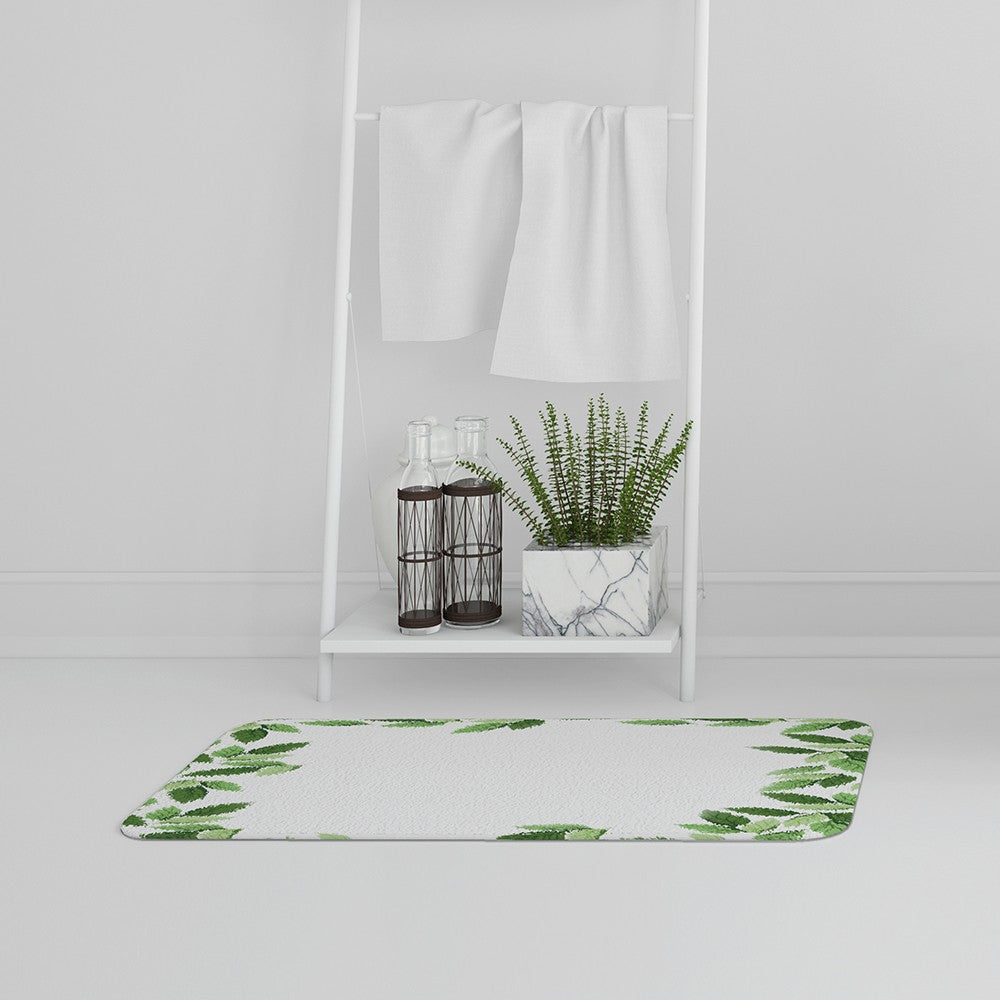 Bathmat - New Product Green Border (Bath Mats)  - Andrew Lee Home and Living