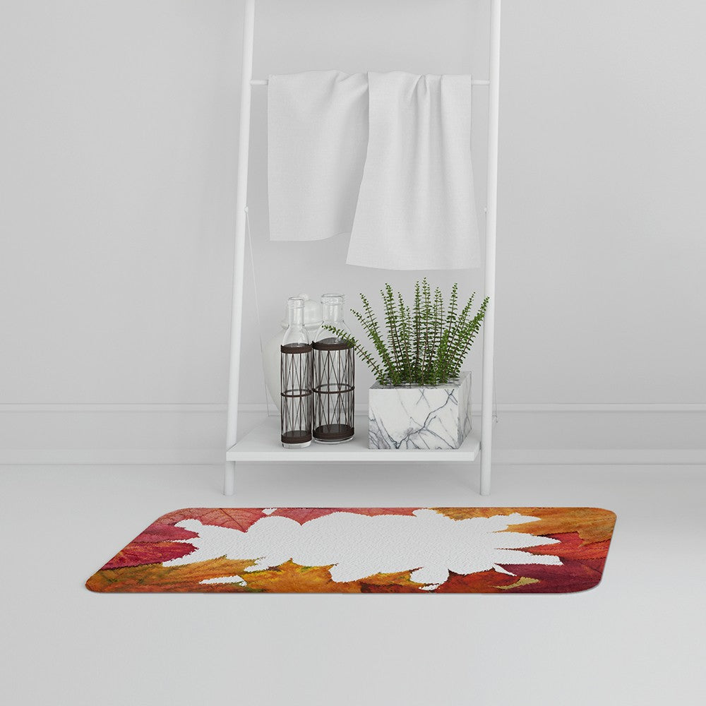 Bathmat - New Product Red Autumn Border (Bath Mats)  - Andrew Lee Home and Living