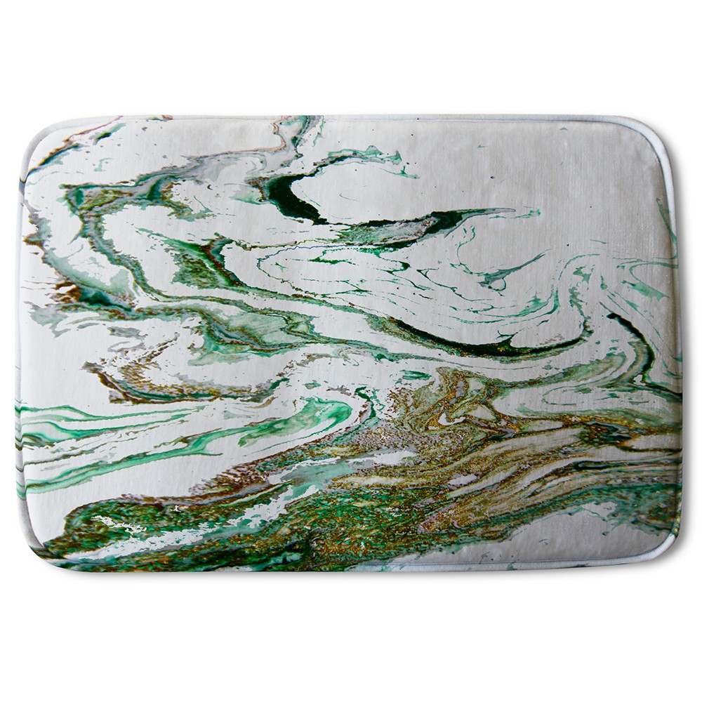 Bathmat - New Product Green & Gold Marble (Bath Mats)  - Andrew Lee Home and Living