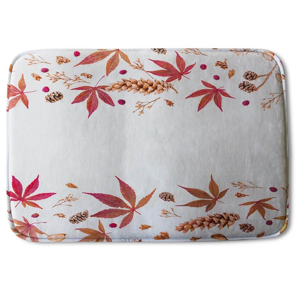 Bathmat - New Product Autumn Leaves Half Border (Bath Mats)  - Andrew Lee Home and Living