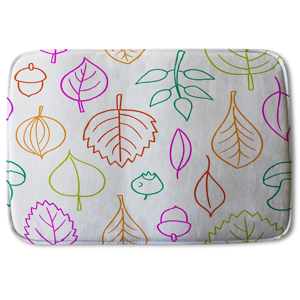 Bathmat - New Product Multi Colour Leaves Illustration (Bath Mats)  - Andrew Lee Home and Living