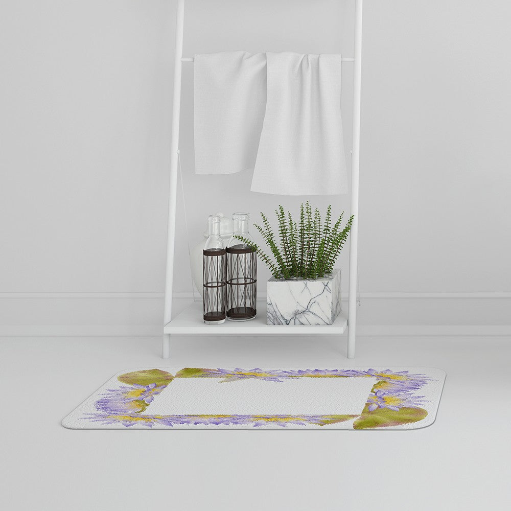 Bathmat - New Product Gold & Purple Flowers (Bath Mats)  - Andrew Lee Home and Living