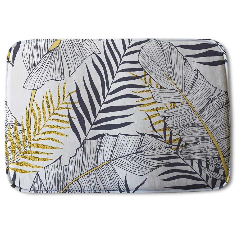 Bathmat - New Product Gold & Black Leaves (Bath Mats)  - Andrew Lee Home and Living