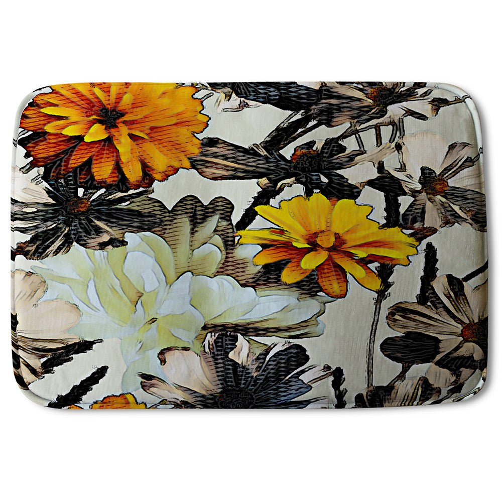 Bathmat - New Product Orange Flower Print (Bath Mats)  - Andrew Lee Home and Living