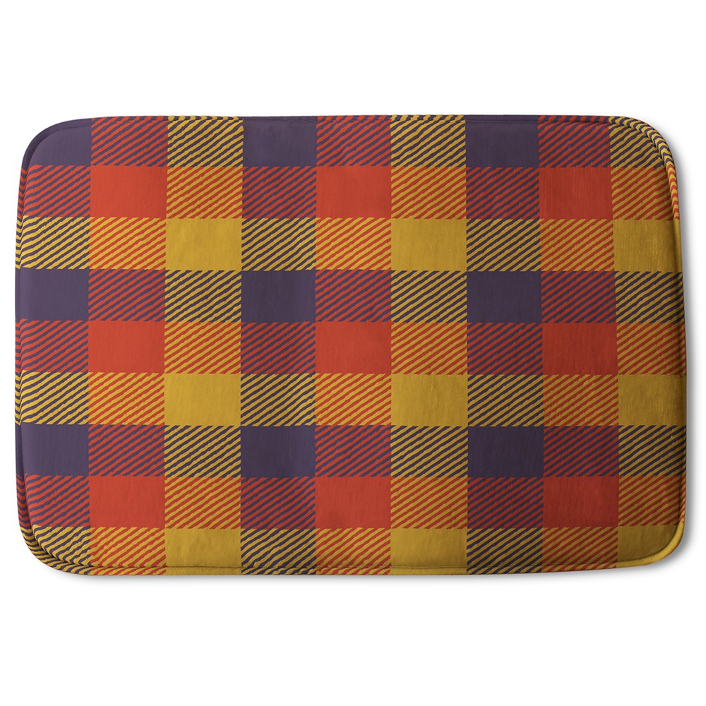 Bathmat - New Product Orange Check Pattern (Bath Mats)  - Andrew Lee Home and Living