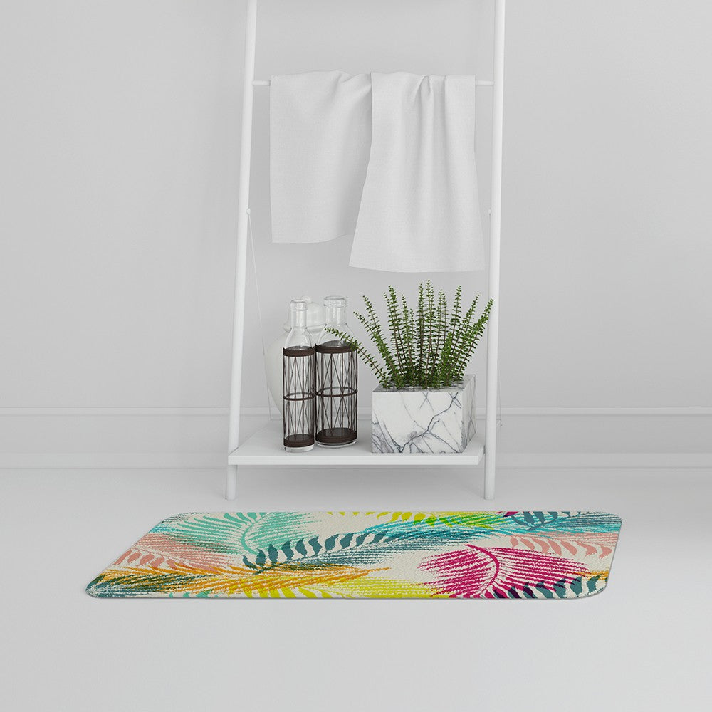New Product Multi Coloured Tropical Leaves (Bath Mat)  - Andrew Lee Home and Living