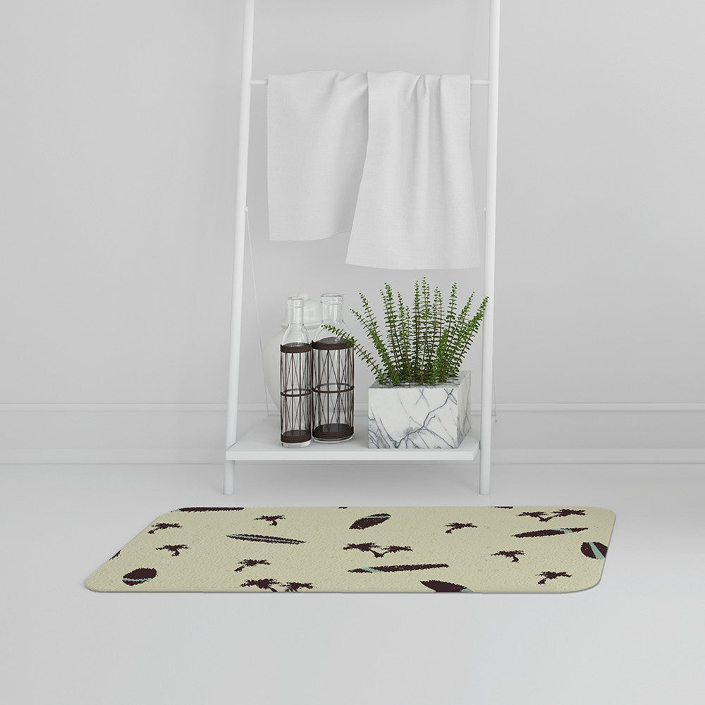 New Product Surf Board & Palm Silhouettes (Bath Mat)  - Andrew Lee Home and Living