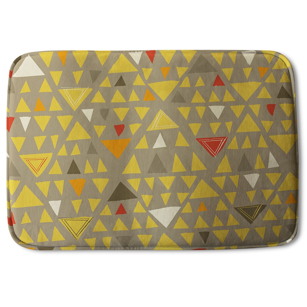 New Product Yellow Geometric Triangles (Bath Mat)  - Andrew Lee Home and Living