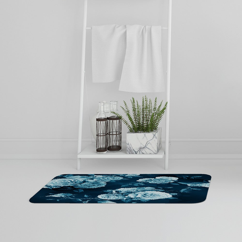 New Product Winter Blue Roses (Bath Mat)  - Andrew Lee Home and Living