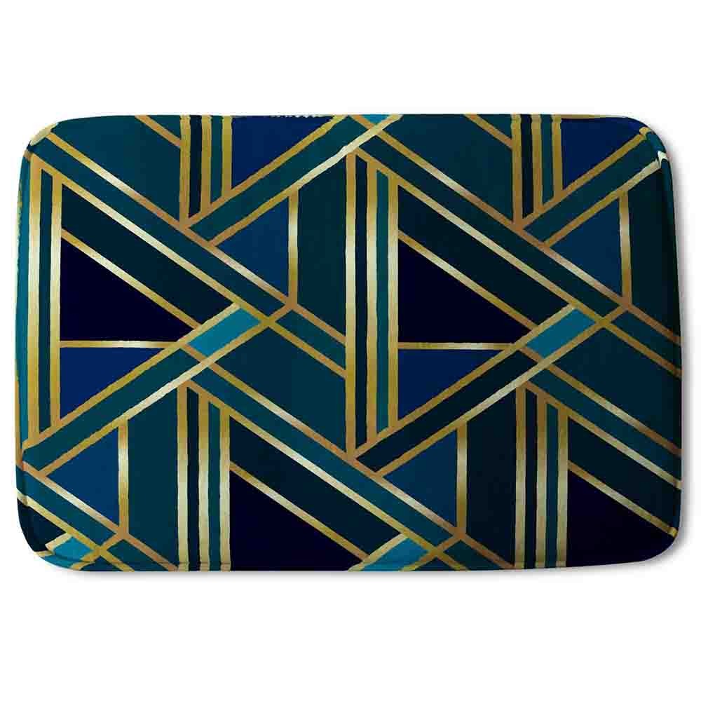 New Product Gold & Teal Geometric Pattern (Bath Mat)  - Andrew Lee Home and Living