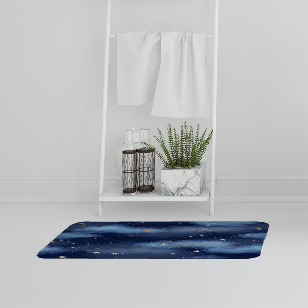 Bathmat - New Product Dark blue sky with gold foil constellations (Bath mats)  - Andrew Lee Home and Living