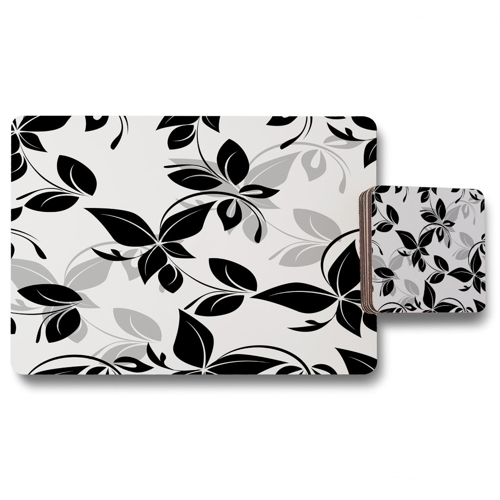New Product Black & White Floral (Placemat & Coaster Set)  - Andrew Lee Home and Living