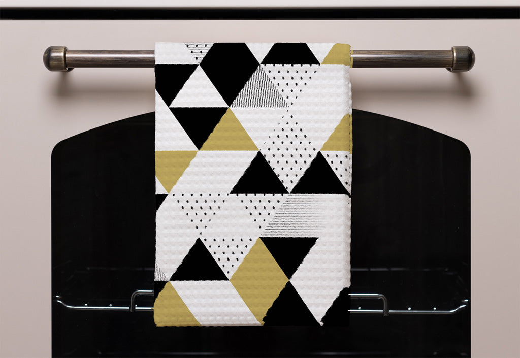 New Product Gold & Black Geometric Triangles (Kitchen Towel)  - Andrew Lee Home and Living
