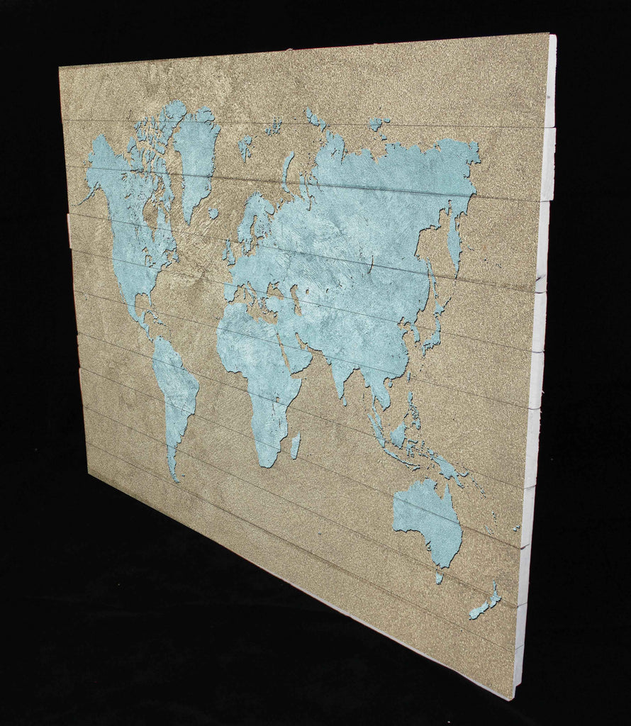 Reclaimed Wood Print - New Product Grunge Map of the World (Reclaimed white wood)  - Andrew Lee Home and Living Homeware