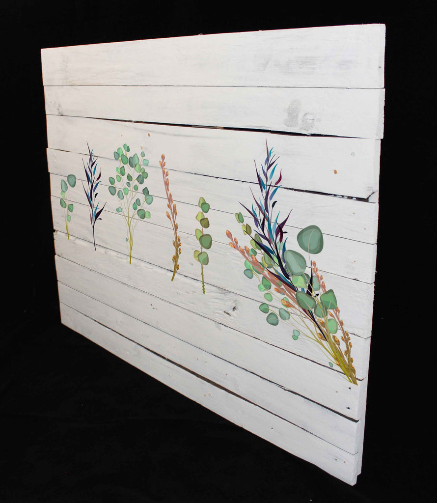 Reclaimed Wood Print - New Product Leaf Set (Reclaimed white wood)  - Andrew Lee Home and Living Homeware
