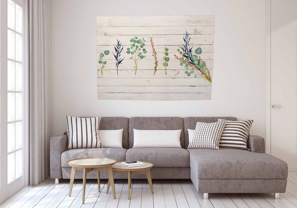 Reclaimed Wood Print - New Product Leaf Set (Reclaimed white wood)  - Andrew Lee Home and Living Homeware