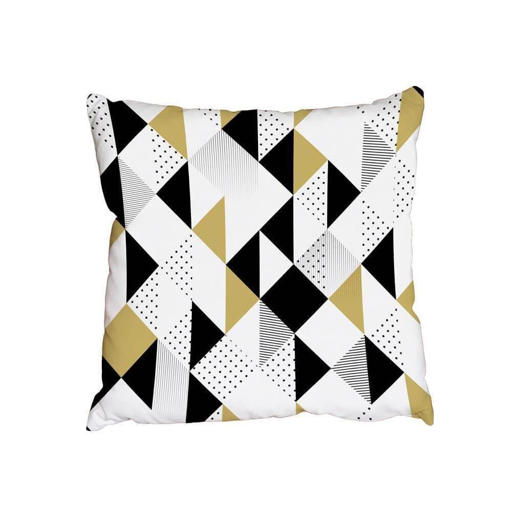Abstract Triangles. Gold black and white (Cushion) - Andrew Lee Home and Living
