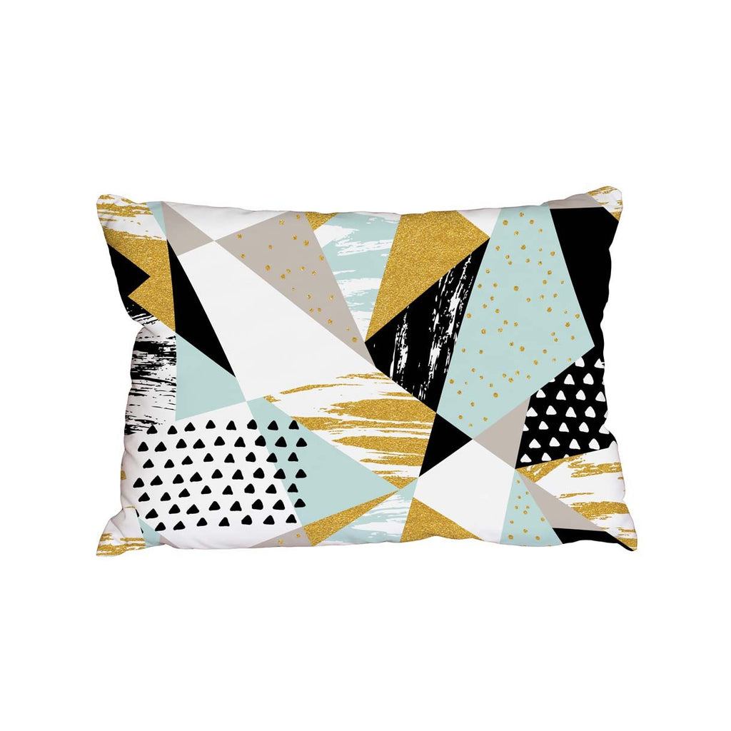 New Product Gold Blue and Black Shapes (Cushion)  - Andrew Lee Home and Living Homeware