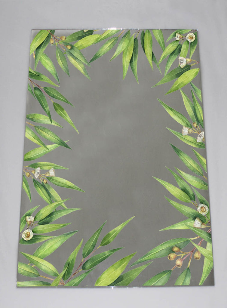New Product Watercolor hand painted green floral eucalyptus leaves (Mirror Art Print)  - Andrew Lee Home and Living Homeware