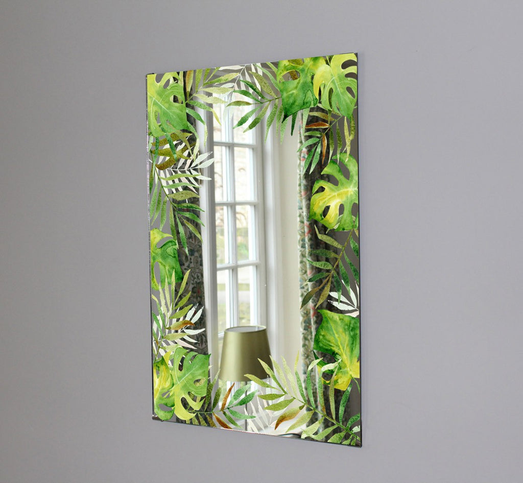 New Product Watercolor tropical leaves (Mirror Art Print)  - Andrew Lee Home and Living Homeware