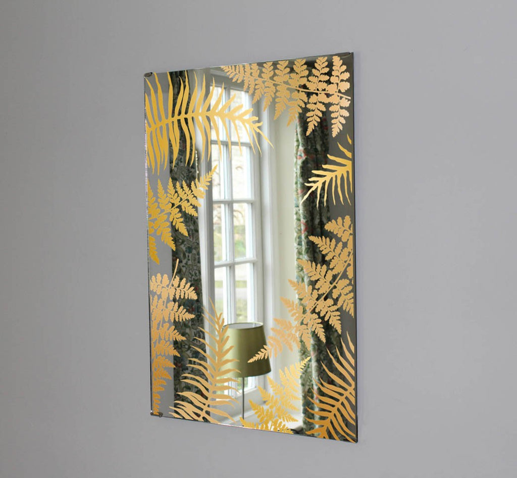 New Product Gold fern (Mirror Art Print)  - Andrew Lee Home and Living Homeware
