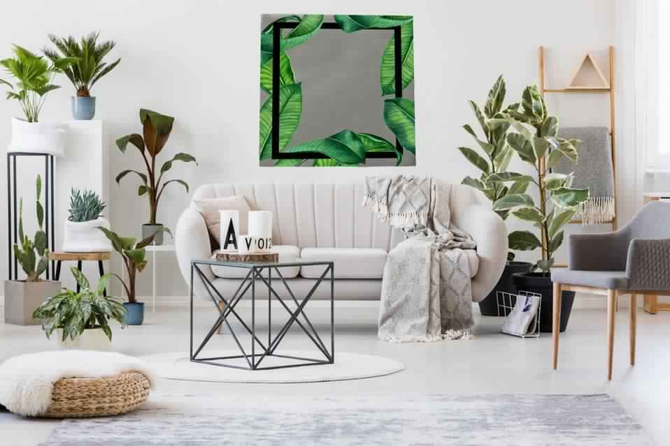 New Product Botanical tropical leaves natural glamour (Mirror Art Print)  - Andrew Lee Home and Living Homeware