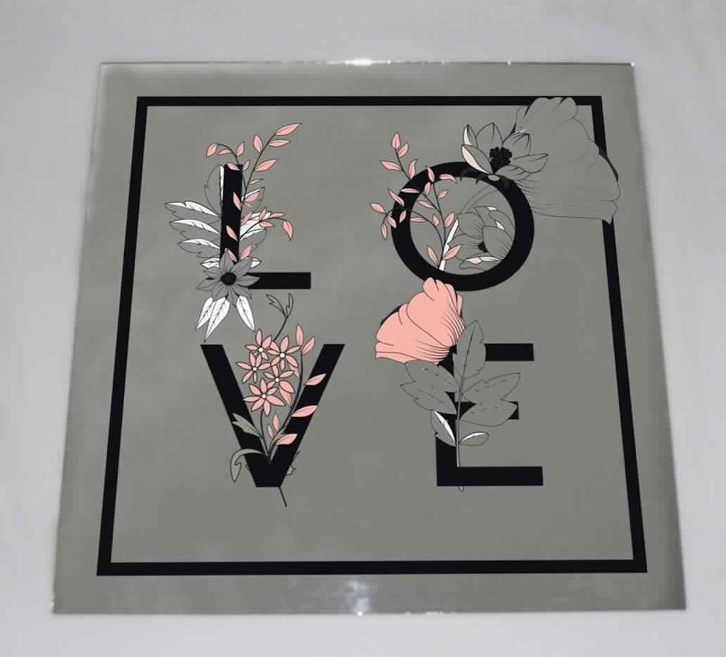 New Product Flowers typography word Love (Mirror Art Print)  - Andrew Lee Home and Living Homeware