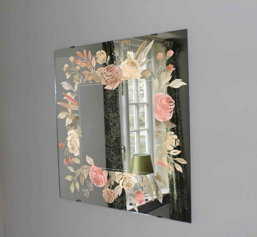 New Product Watercolor floral roses (Mirror Art Print)  - Andrew Lee Home and Living Homeware