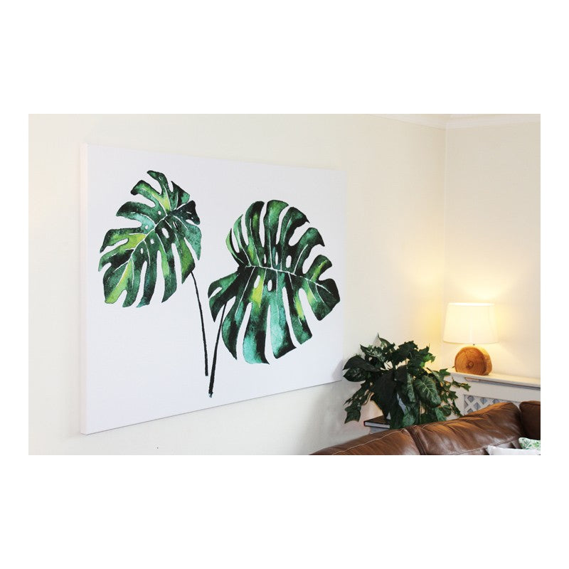 New Product Twin Palm leaves (Canvas Print)  - Andrew Lee Home and Living Homeware