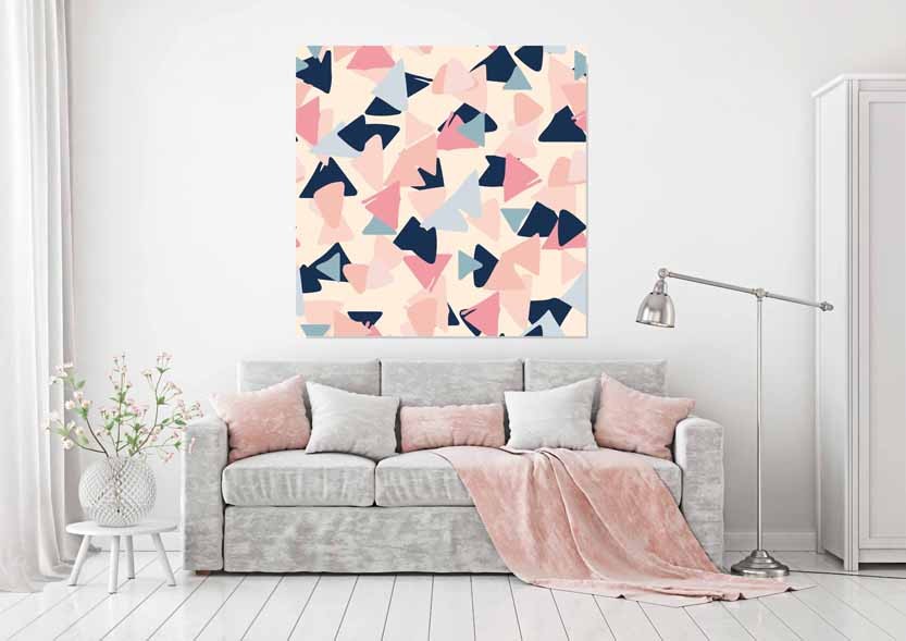New Product Pastel geometric (Canvas print )  - Andrew Lee Home and Living Homeware