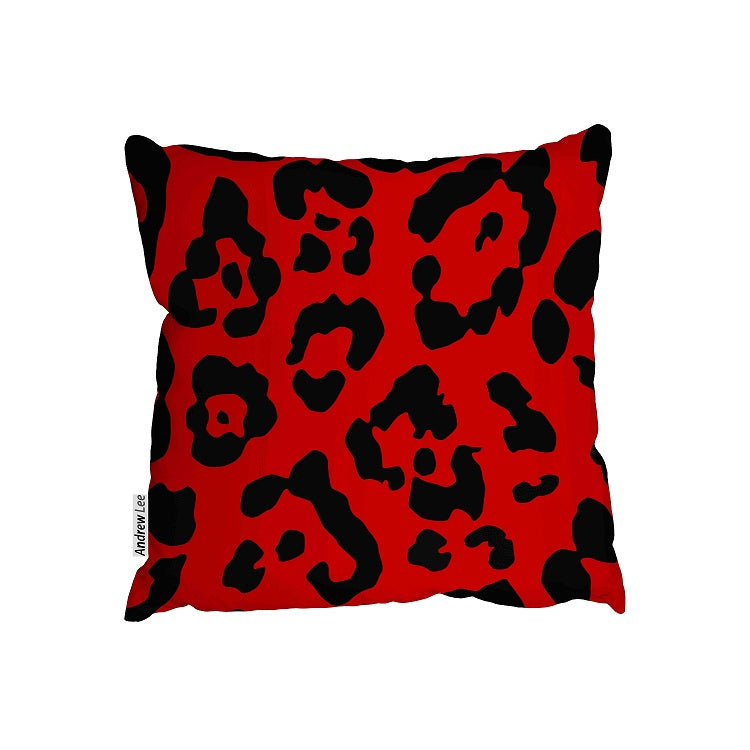 New Product Leopard print in red (Cushion)  - Andrew Lee Home and Living Homeware