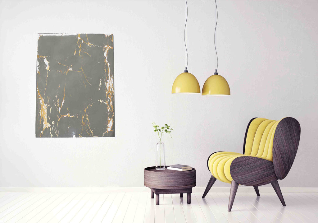 New Product Natural Marble with gold (Mirror Art Print)  - Andrew Lee Home and Living Homeware