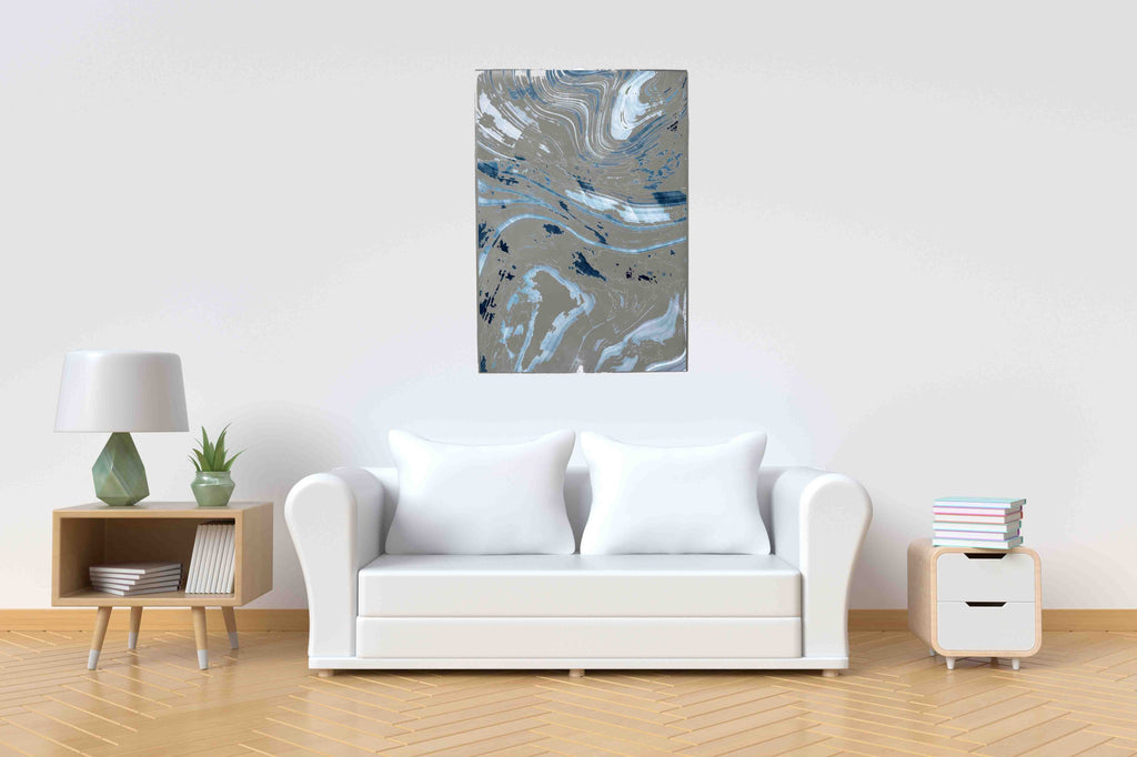 New Product Dark blue marble (Mirror Art print)  - Andrew Lee Home and Living