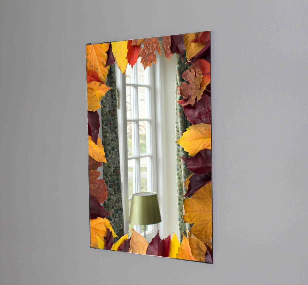 New Product Frame made of autumn leaves falling (Mirror Art print)  - Andrew Lee Home and Living