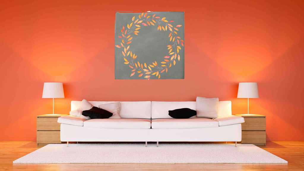 New Product Autumn Wreath Fall leaves (Mirror Art print)  - Andrew Lee Home and Living